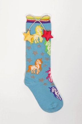 Over The Rainbow Kız Çocuk Dizaltı Çorap Desenli 22201K2045
