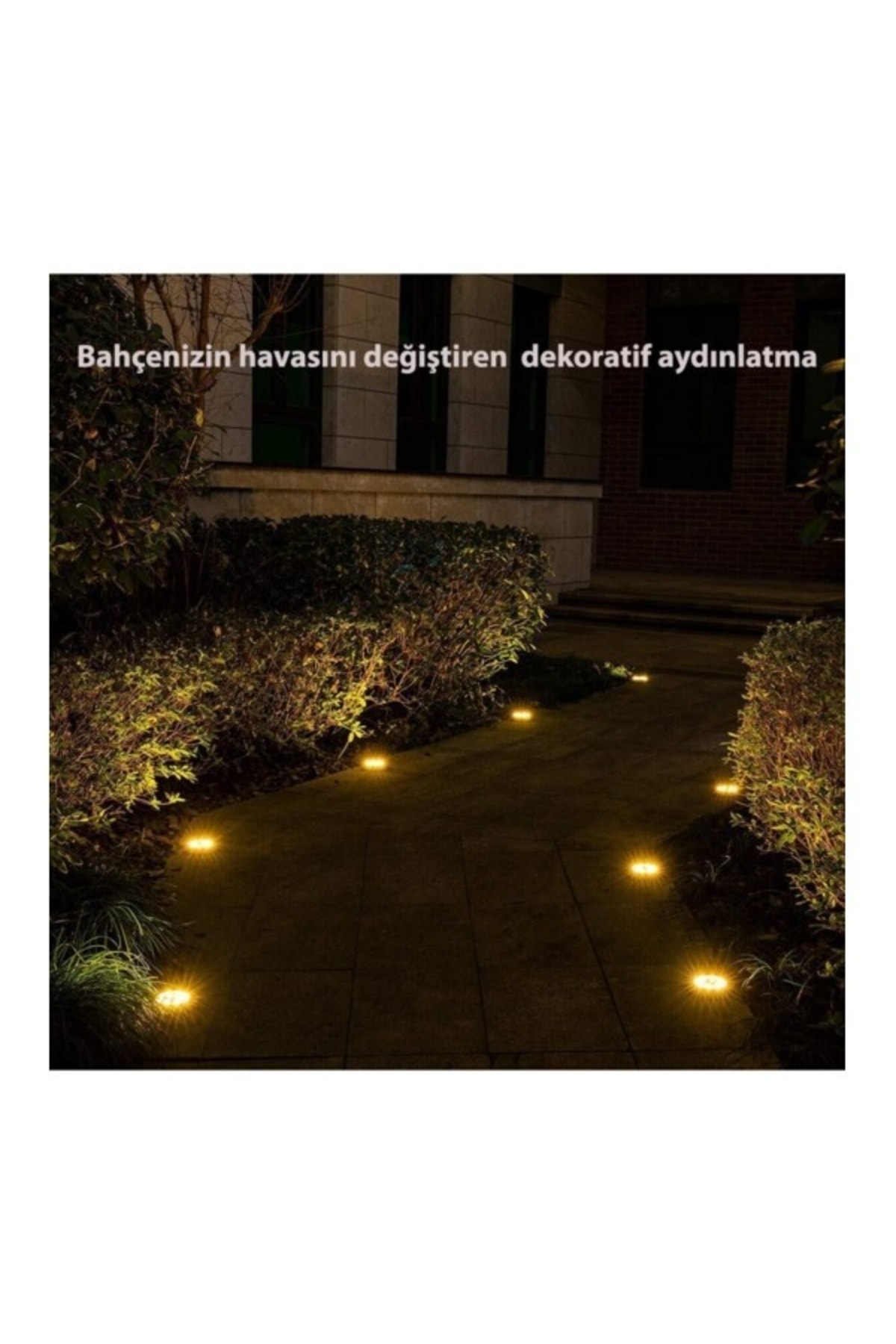 Solar Güneş Enerji 8 Ledli Kazıklı Çim Zemin Bahçe Aydınlatma 3w Gün Işığı Sarı Led(4lü Set)