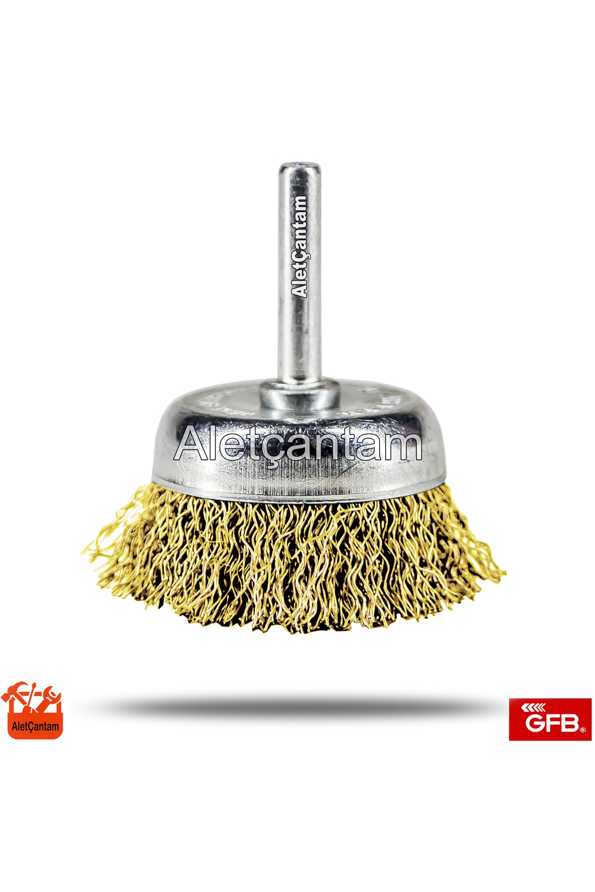 GFB Matkap Tel Fırça Pimli Çanak Fırça 50mm