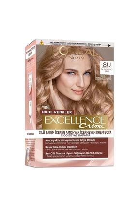 Excellence Creme Saç Boyası Nude Renkler 8u Nude Koyu Sarı L8U
