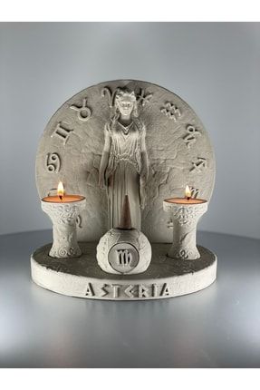 Asteria Sütun Şamdan Tütsülük Gri ASTERİA