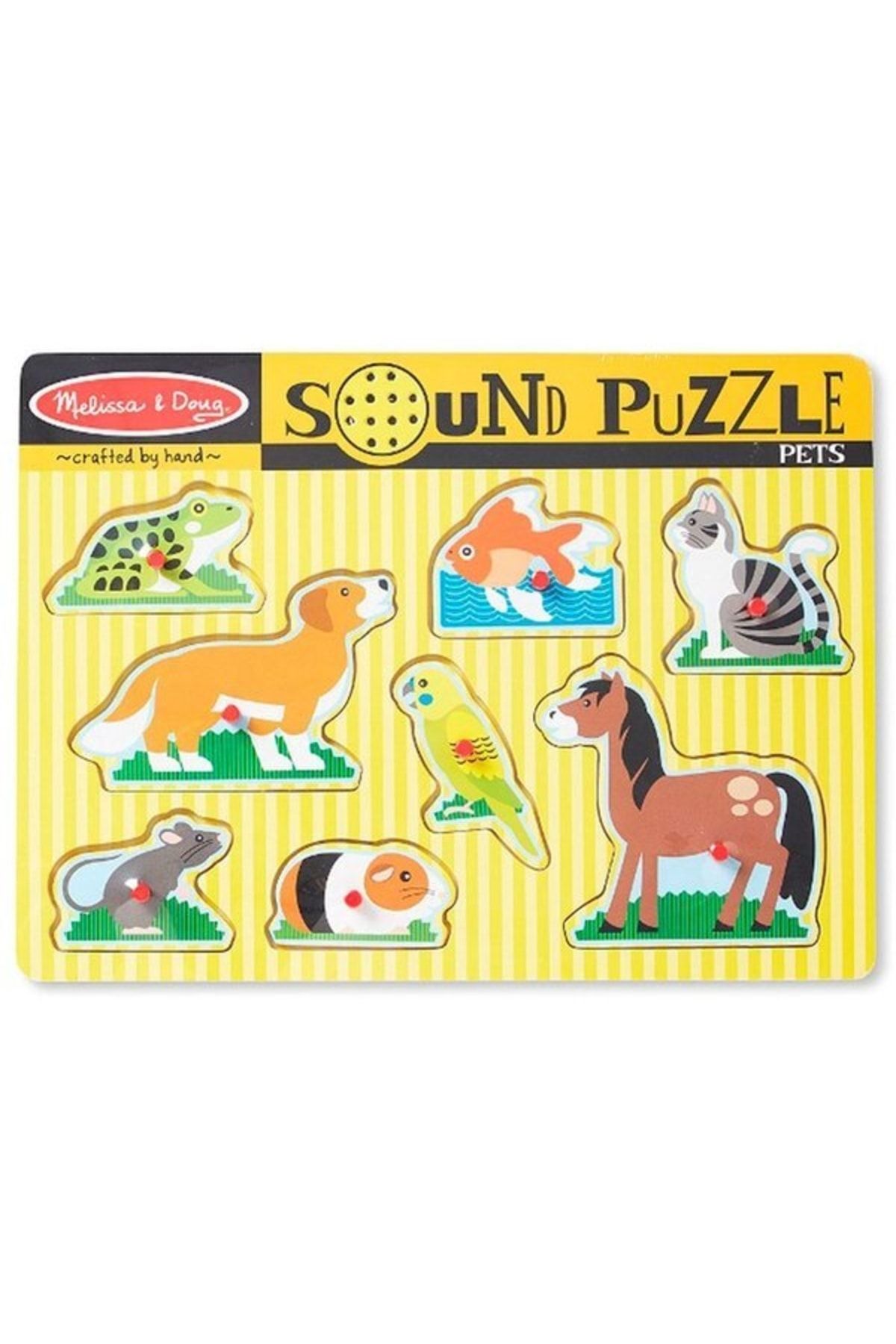 اسباب بازی های چوبی چند رنگ Melissa Doug حیوانات خانگی پازل صدا M D Melissa & Doug