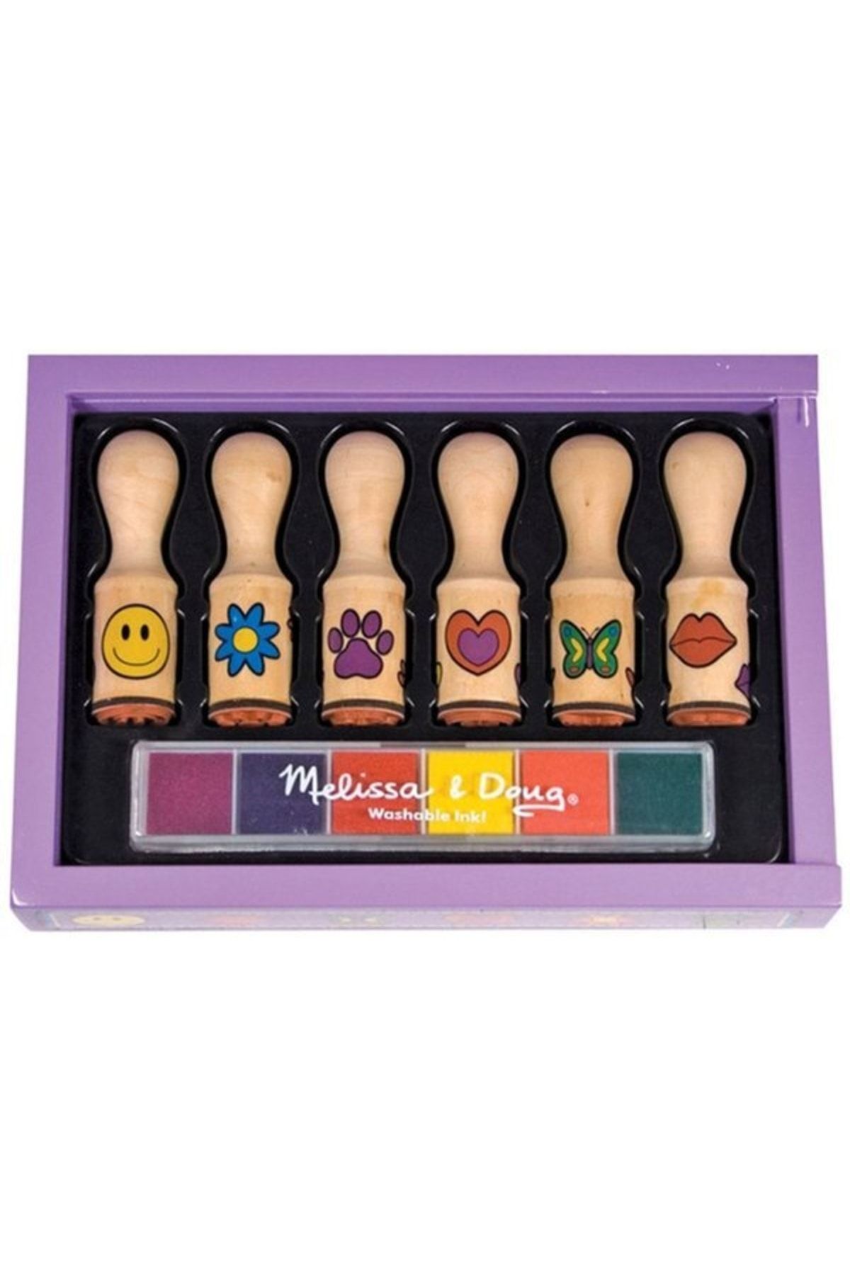 اسباب بازی های چوبی چند رنگ Melissa Doug مجموعه مهارت M D تمبر دسته ای مبارک Melissa & Doug