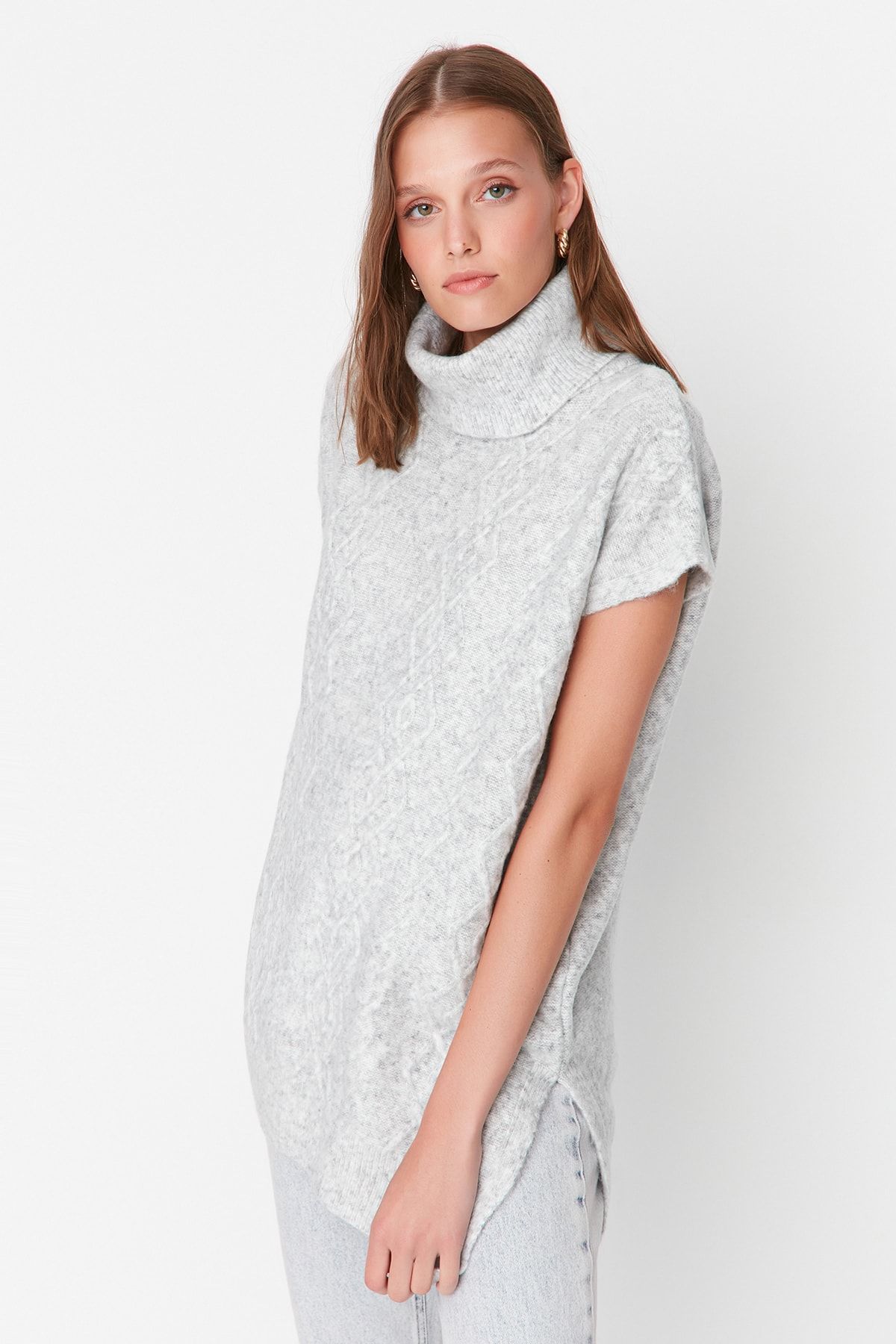 Trendyol Collection Strickweste Grau Regular Fit
