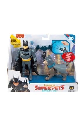 Hgl01 Imaginext Dc League Of Super Pets - Kahramanlar Ve Hayvanlar Batman Figür+batman Köpeği SCN466