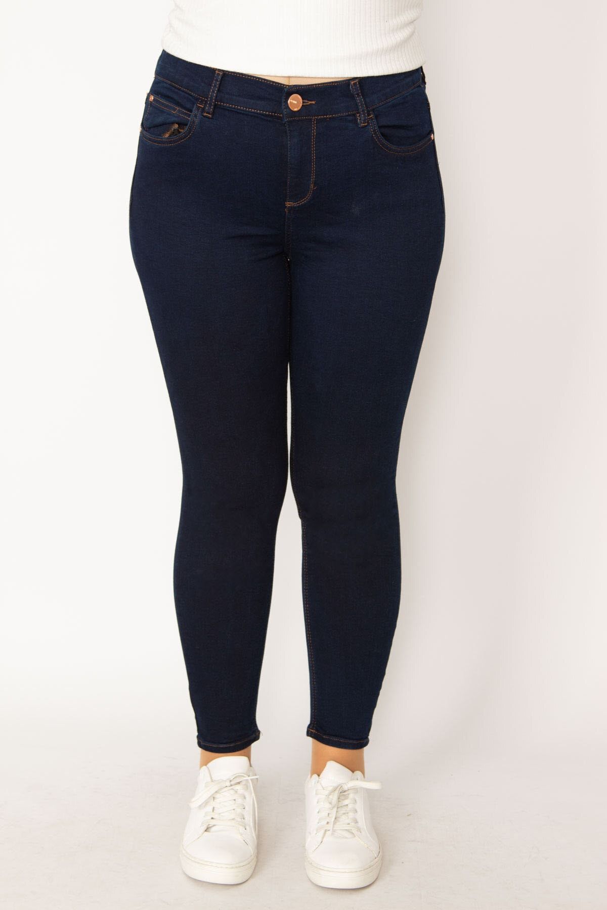 Navy blue shop skinny trousers womens