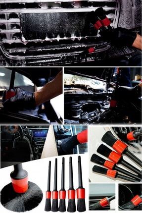 Profesyonel Make-up Araba 5 Adet Araba Temizlik Fırçası Seti Oto Bakım Leke Toz Çizik Giderici Fırça il169c