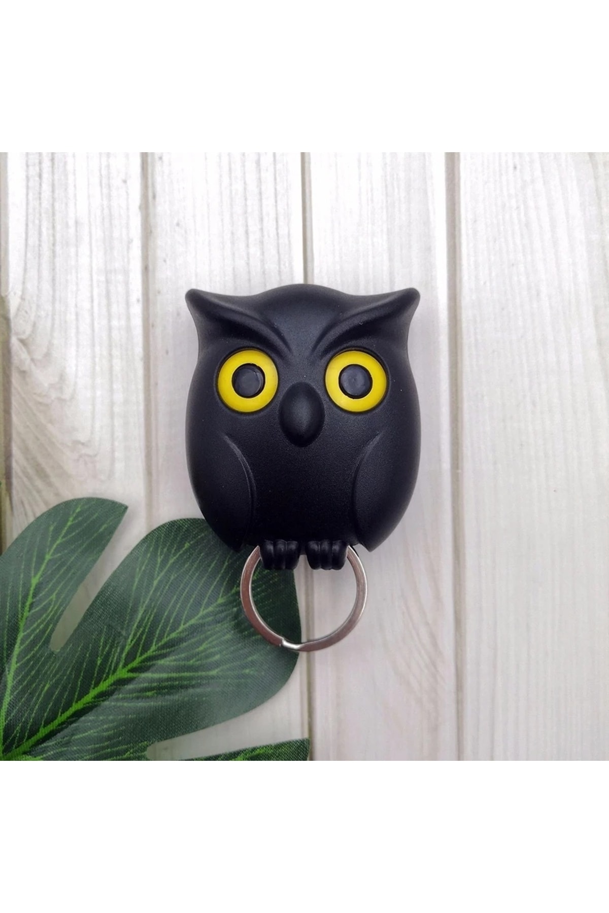 sevimli siyah beyaz baykuş küçük resim