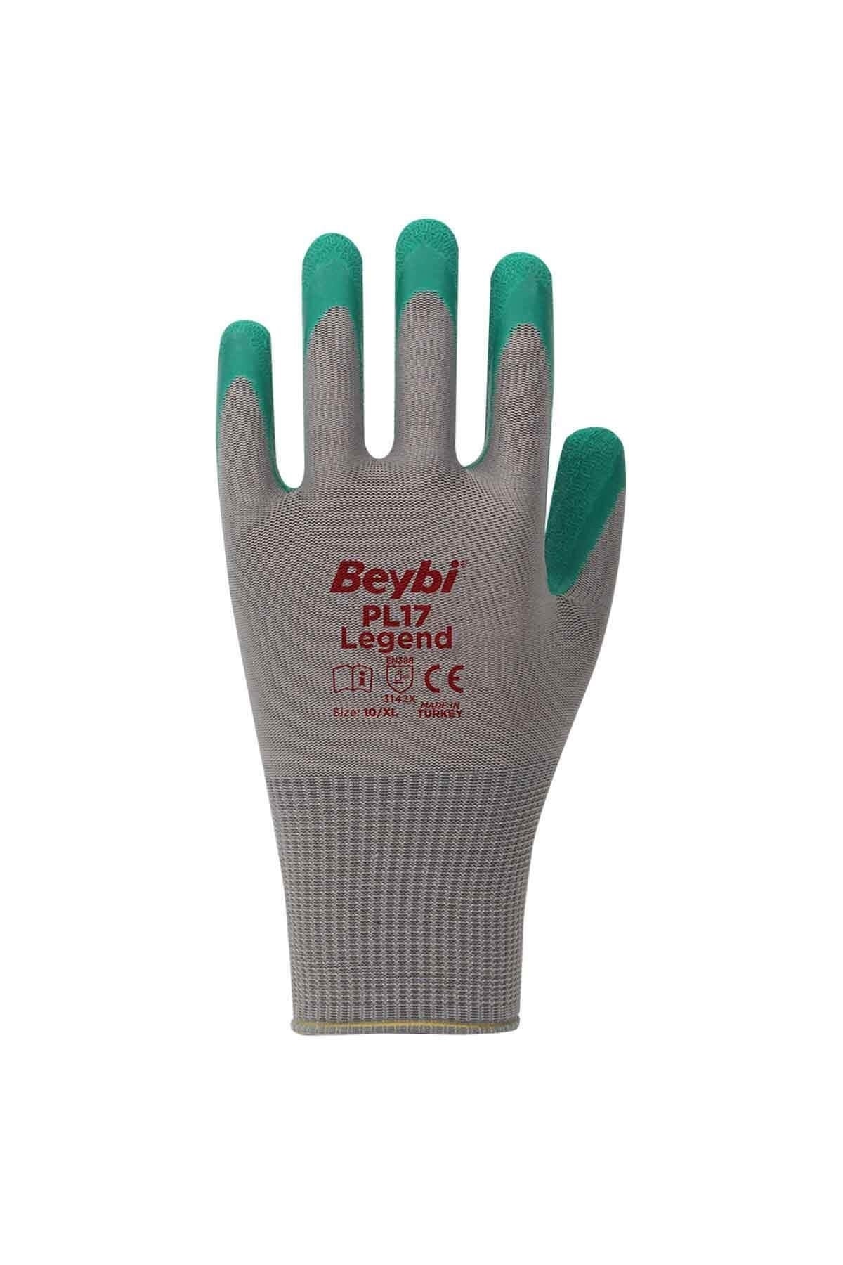Beybi Pl17 Legend Yeşil Polyester Örme Lateks Iş Eldiveni 10 Beden