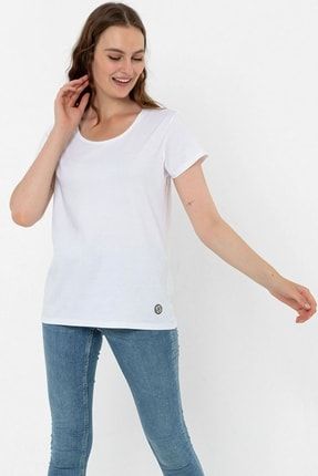 Yuvarlak Yaka Regular Boxy Organik Pamuk T-shirt BOXY WHITE