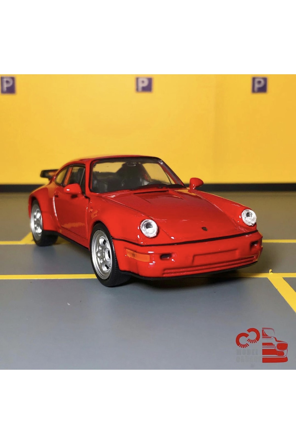 WELLY Porsche 911 Turbo 1/36 Ölçek *c&c Model Garage* Çek Bırak