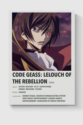 Code Geass Anime Info Card Bilgi Kartı Minimalist Poster DUOFG200445