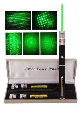 Yeşil Lazer Green Laser Pointer Özel Kutulu 5 Farklı Yansıtıcı Başlıklı dop12683993igo