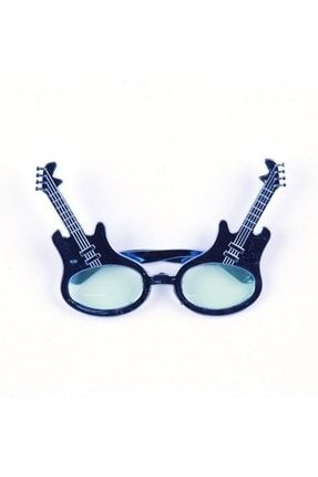 Rockn Roll Retro Gitar Şekilli Parti Gözlüğü Mavi Renk 10268976