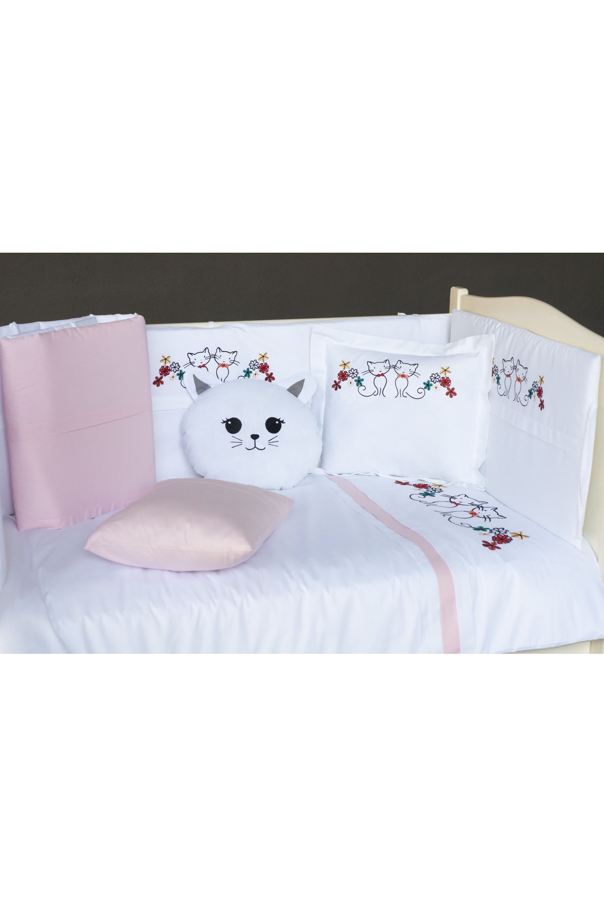 Kista Baby Bebek Uyku Seti Nevresim Takımı 60x120 Kitty Pembe fotoğrafı 3 (önizleme)