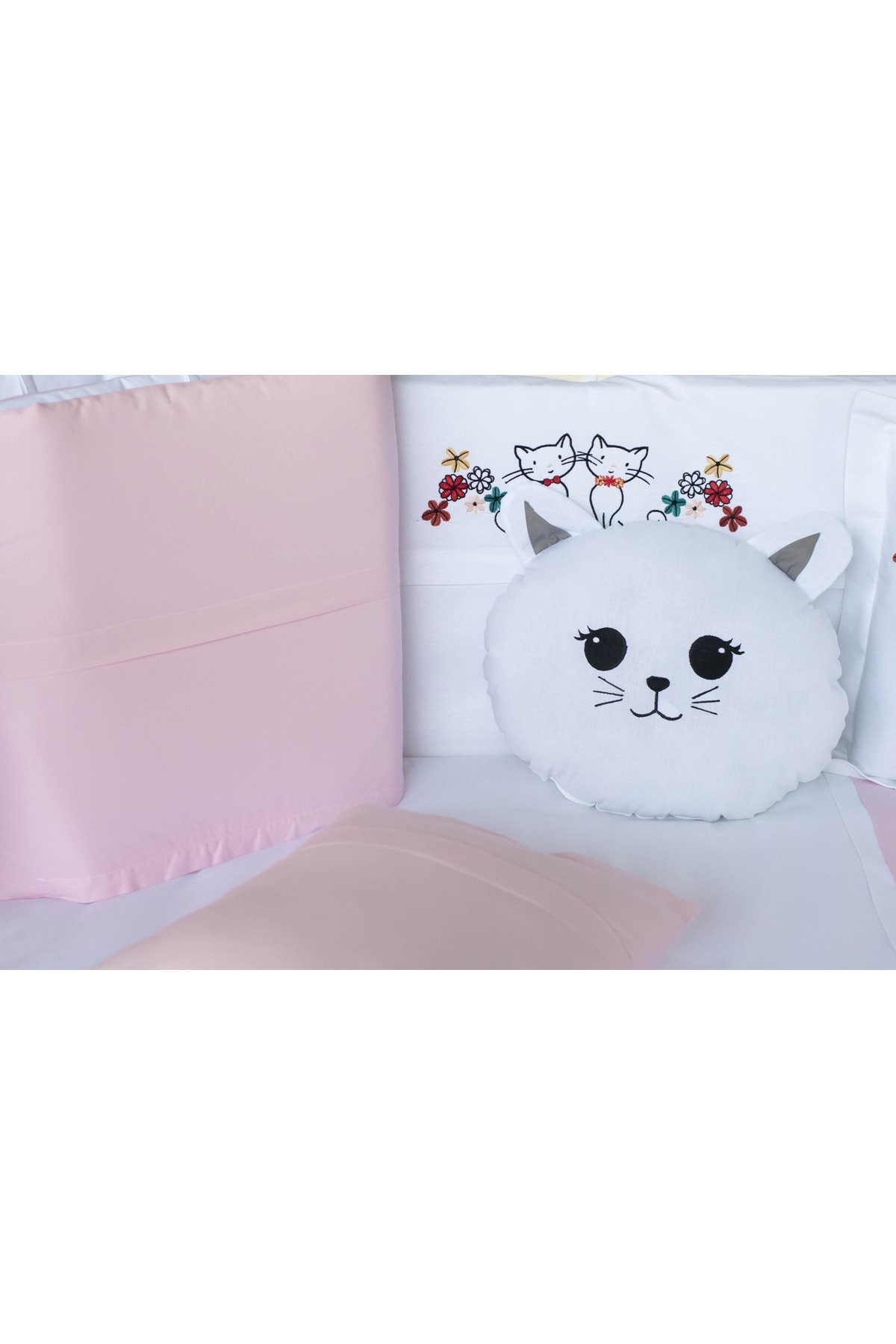 Kista Baby Bebek Uyku Seti Nevresim Takımı 60x120 Kitty Pembe fotoğrafı 4 (önizleme)