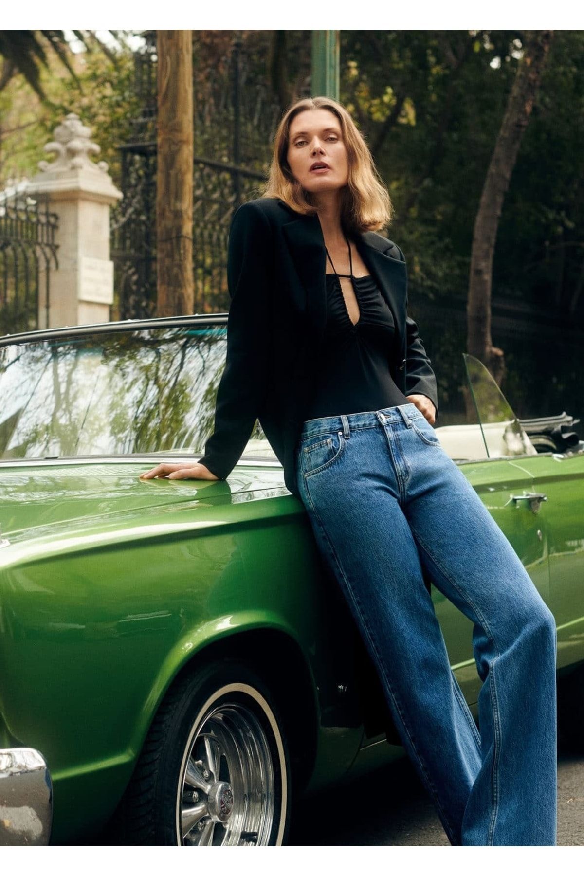 Düşük Belli Wideleg Jean