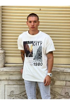 Oversize Unisex Urban City T-shirt %100 Pamuk mdl-newseason-s184
