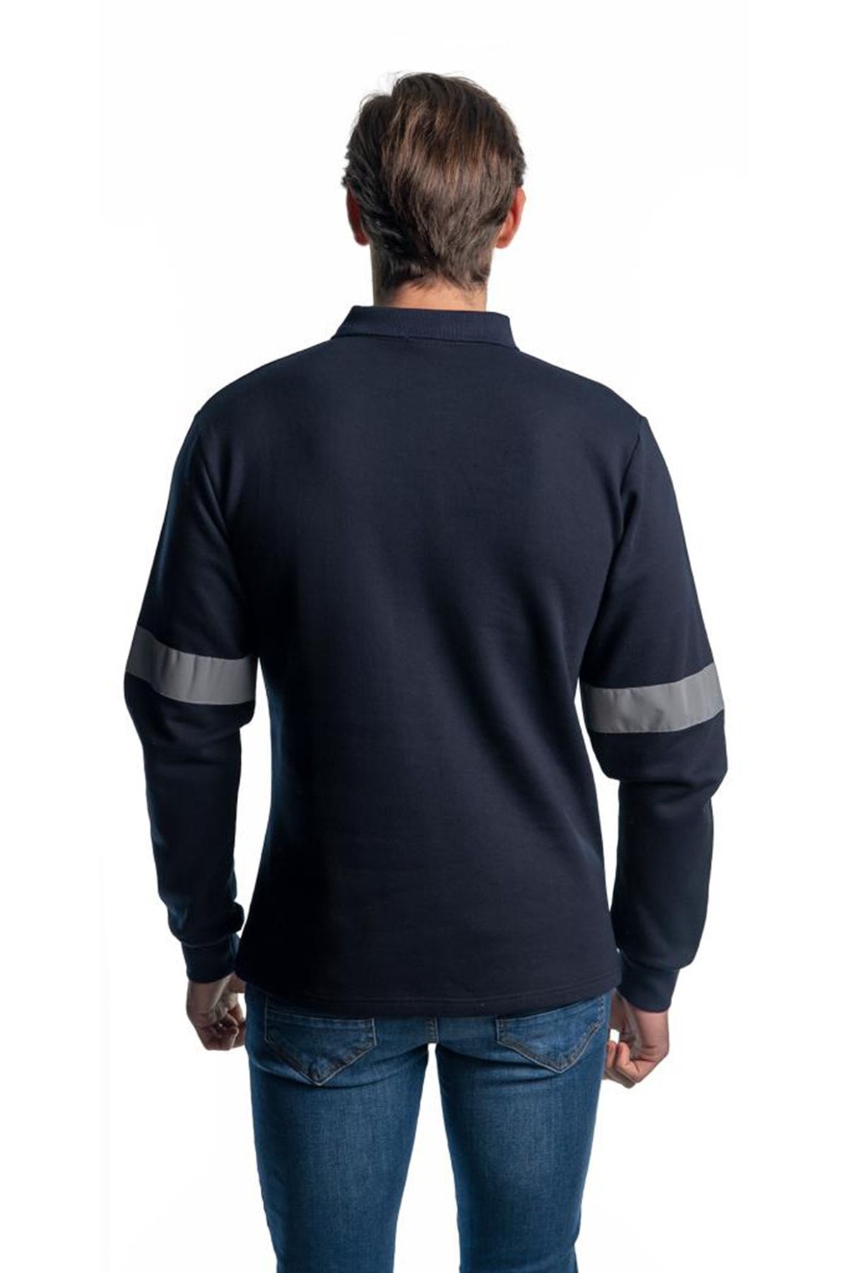 Şensel-Hanorac reflectorizant cu gât polo albastru bleumarin - 107e5645 2