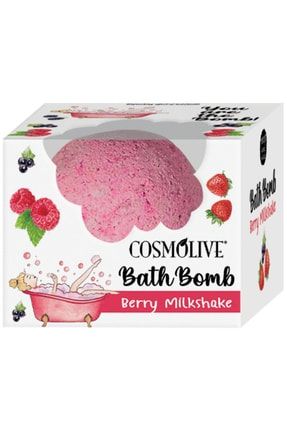 Cosmolıve Banyo Bombası, Banyo Topu - Kırmızı Meyve Kokulu Berry Milkshake 70 gr 2115