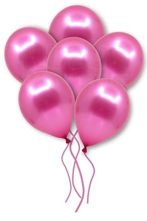 Fuşya Renkli Metalik Balon 50 Adet 30 Cm Lateks Parti Konsept Temalı Ruby Renginde Doğum Günü Balonu METALIKBALON50