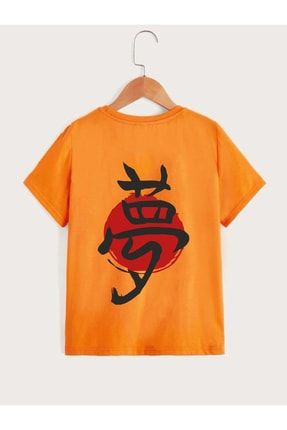 Çocuk Unisex Oversize Turuncu Japan Mood Ön-arka Baskılı T-shirt jpnmood-