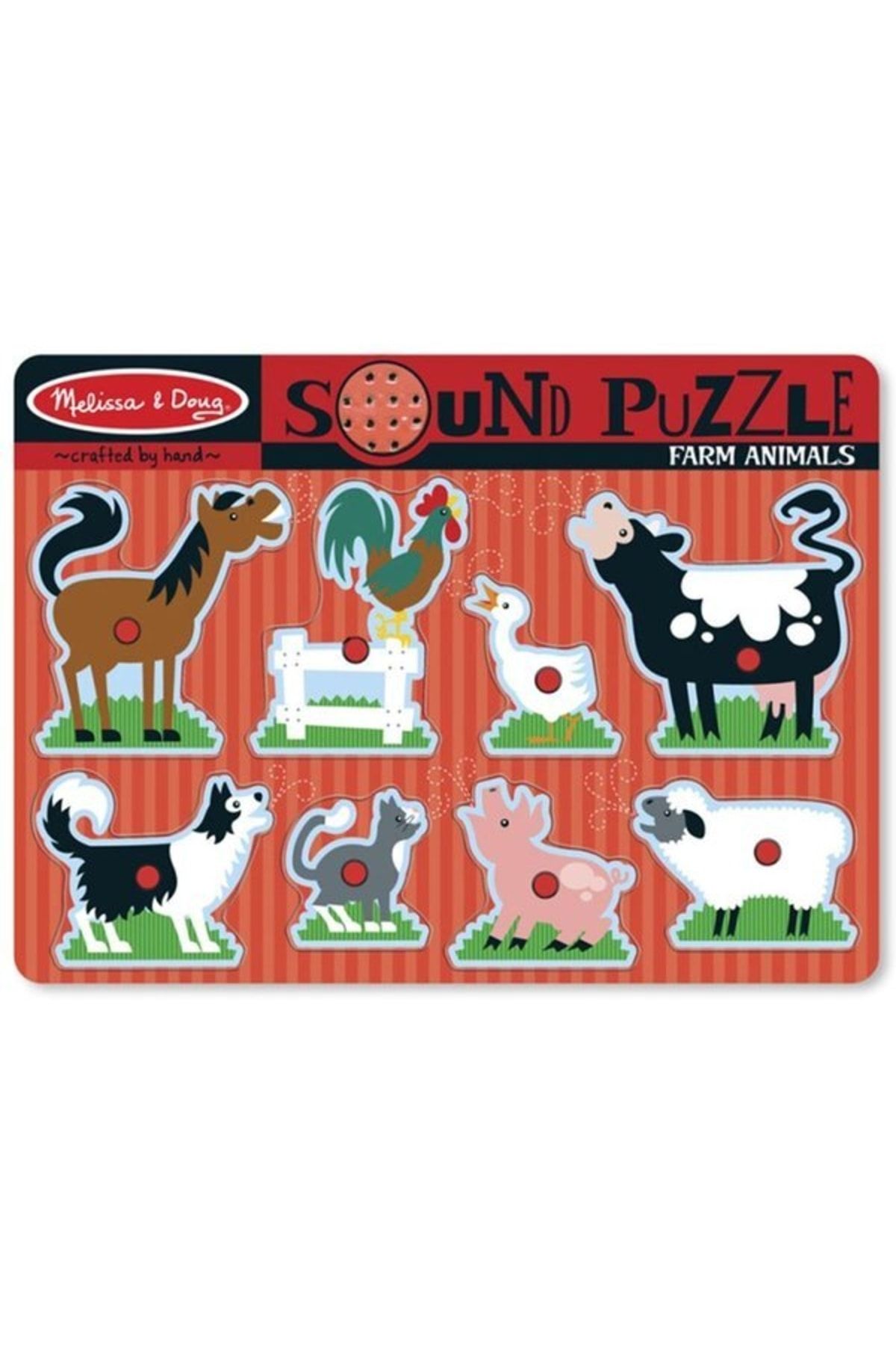 اسباب بازی های چوبی چند رنگ Melissa Doug حیوانات مزرعه پازل M D Wooden Sound Melissa & Doug
