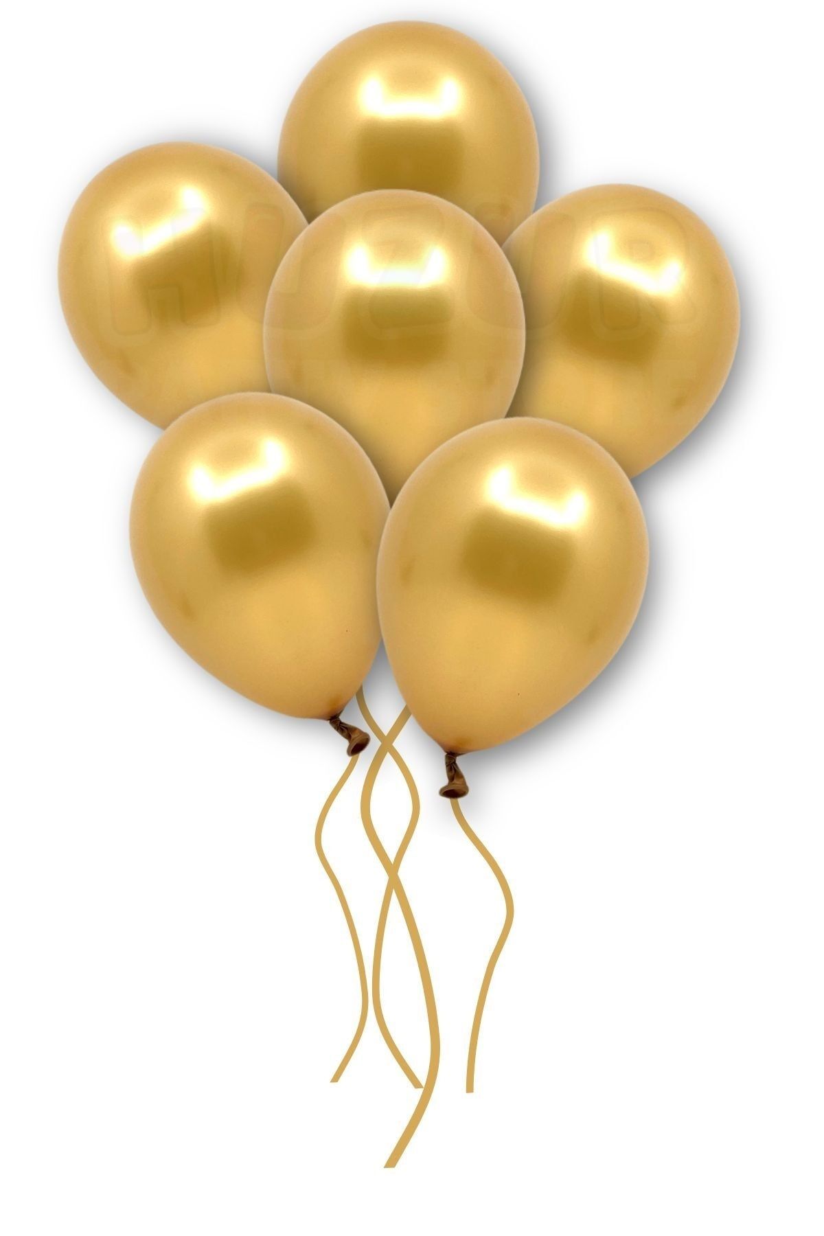 Huzur Party Store Small Mini Size Gold Colored Metallic Balloon 50 Pieces 6 Inch 15 Cm Golden Yellow Party Birthday Balloon