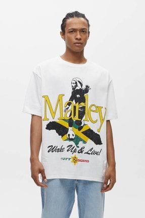 Bob Marley Tuff Gong Baskılı T-shirt 08246582
