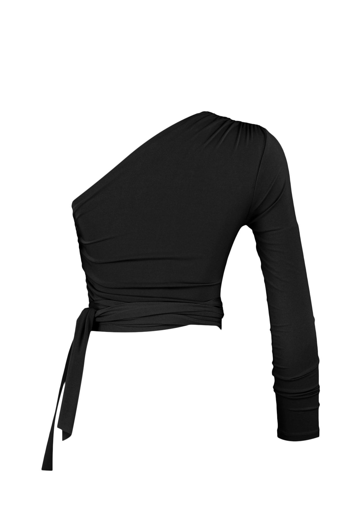 Trendyol Collection-Schwarze, geschnürte, figurbetonte, einärmlige, dehnbare Strickbluse mit Bindedetail TWOAW23BZ00094 8