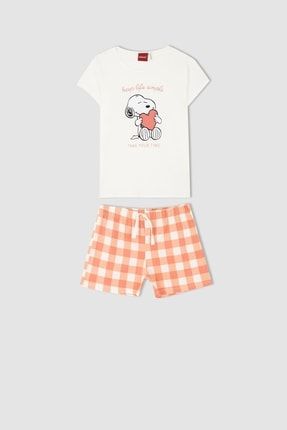 Kız Çocuk Snoopy Kısa Kollu Şort Pijama Takım Y7050A622HS
