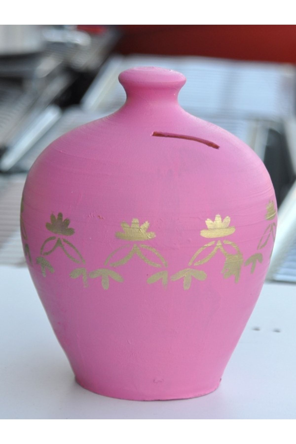 Samesa-Soil Piggy Bank Test (Pink Patterned) 1