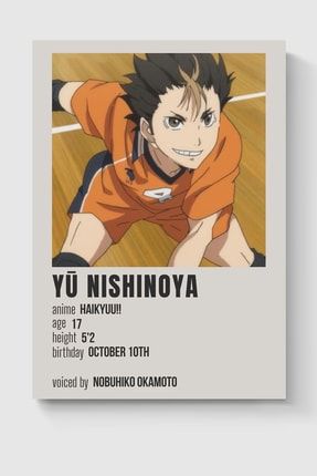 Yu Nishinoya Anime Karakter Info Card Bilgi Kartı Minimalist Poster DUOFG200874