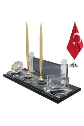 Lüks Kristal Masa İsimliği ve Masa Bayrağı 502-bayraklı