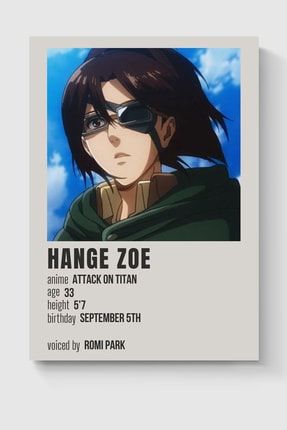 Hange Zoe Anime Karakter Info Card Bilgi Kartı Minimalist Poster DUOFG200914