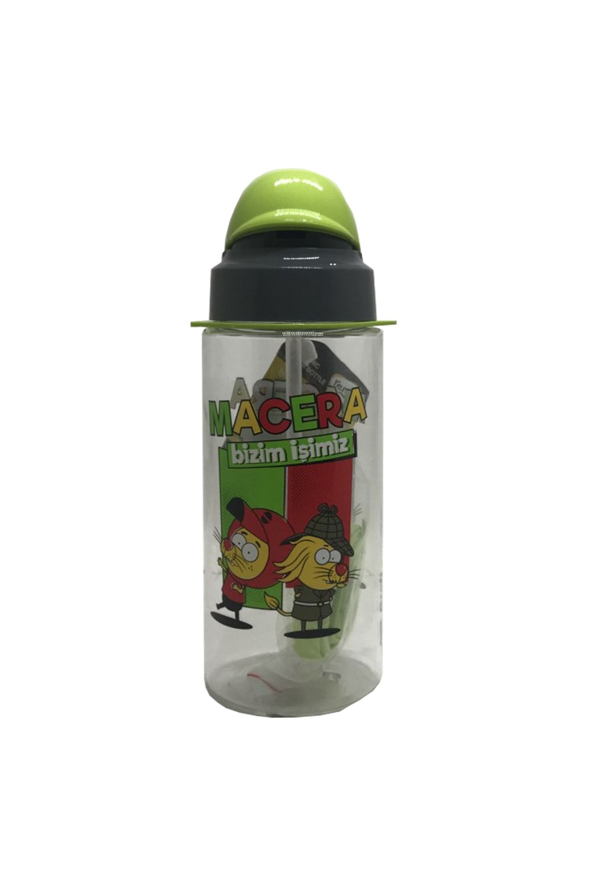 Gıpta-Kral Şakir Patterned Tritan Flask with Straw 500 Ml 1