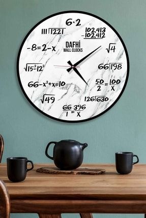 Dafhi Matematik Ahşap Duvar Saati 35x35 DFSAAT390-35x35