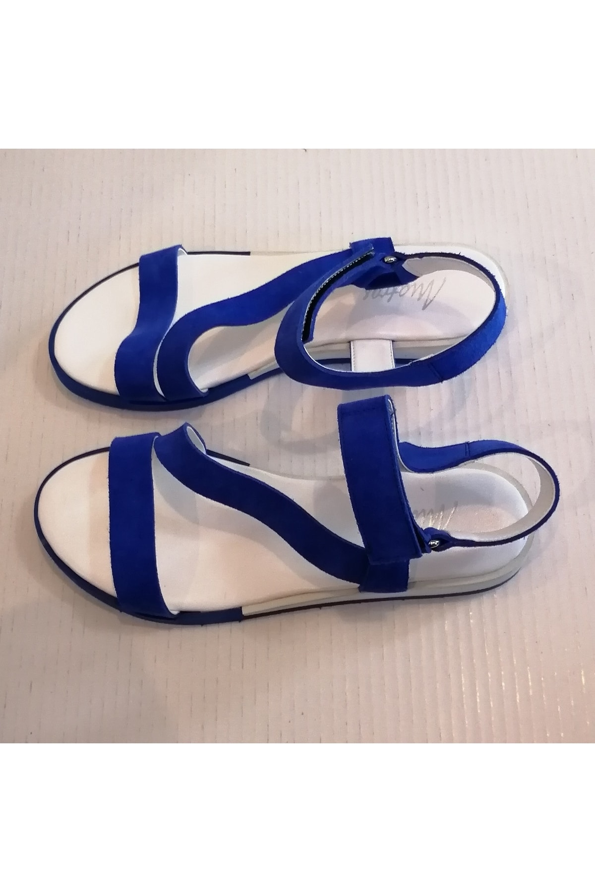 صندل زنانه آبی Matraş | 5572071 اورجینال - تصویر 3