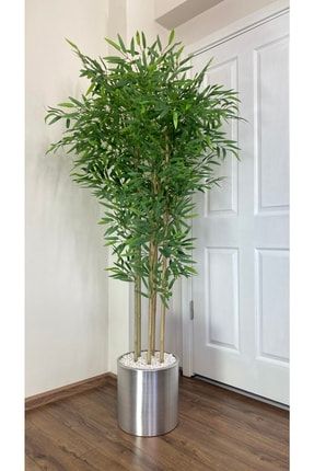 Yapay Bambu Ağacı 180cm Metal Saksıda Yoğun Yapraklı 7 Dallı 11172241