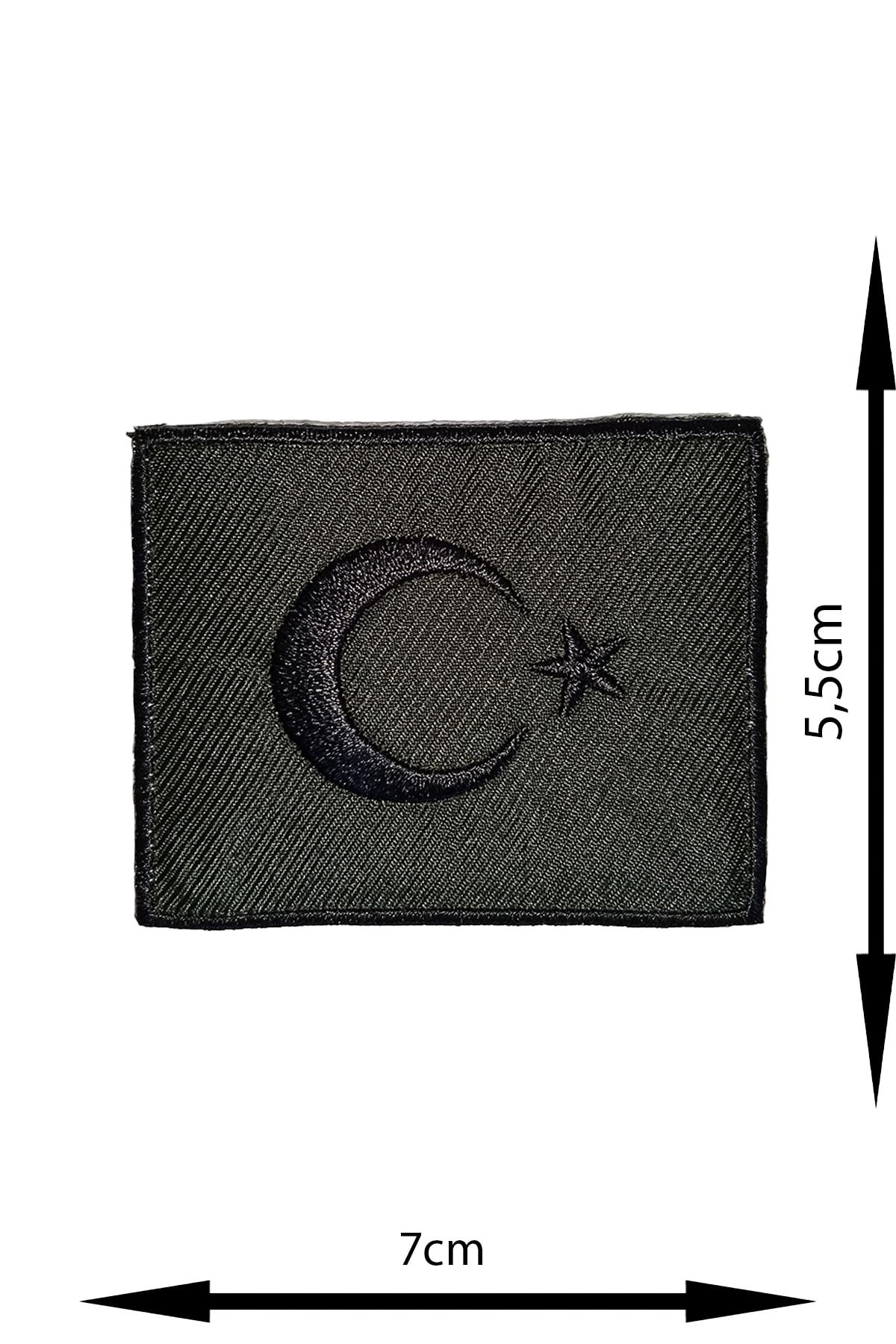 REMSATİC-أرما - رقعة - نموذج علم بلون كاكي (7 سم × 5,5 سم) 1