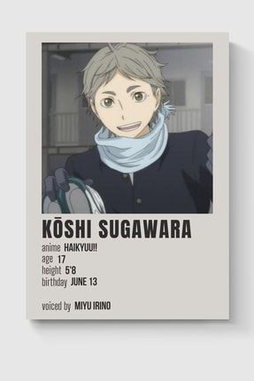 Koshi Sugawara Anime Karakter Info Card Bilgi Kartı Minimalist Poster DUOFG200902