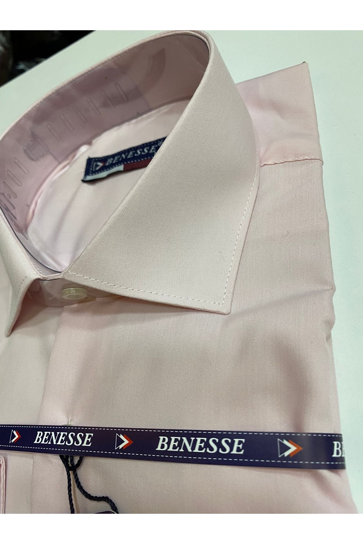 پیراهن مردانه آبی سرمه ای BENESSE | TYC00197438349 اورجینال - تصویر 6