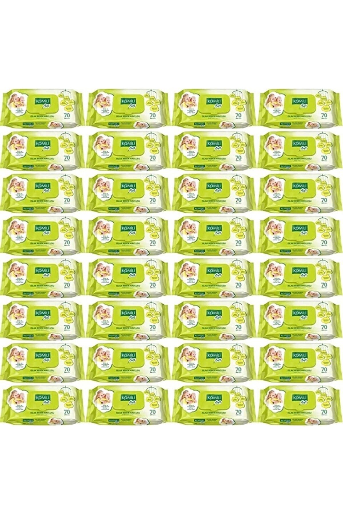 Exotic Home Komili Soft Islak Bebek Havlusu 70'li 32 Paket