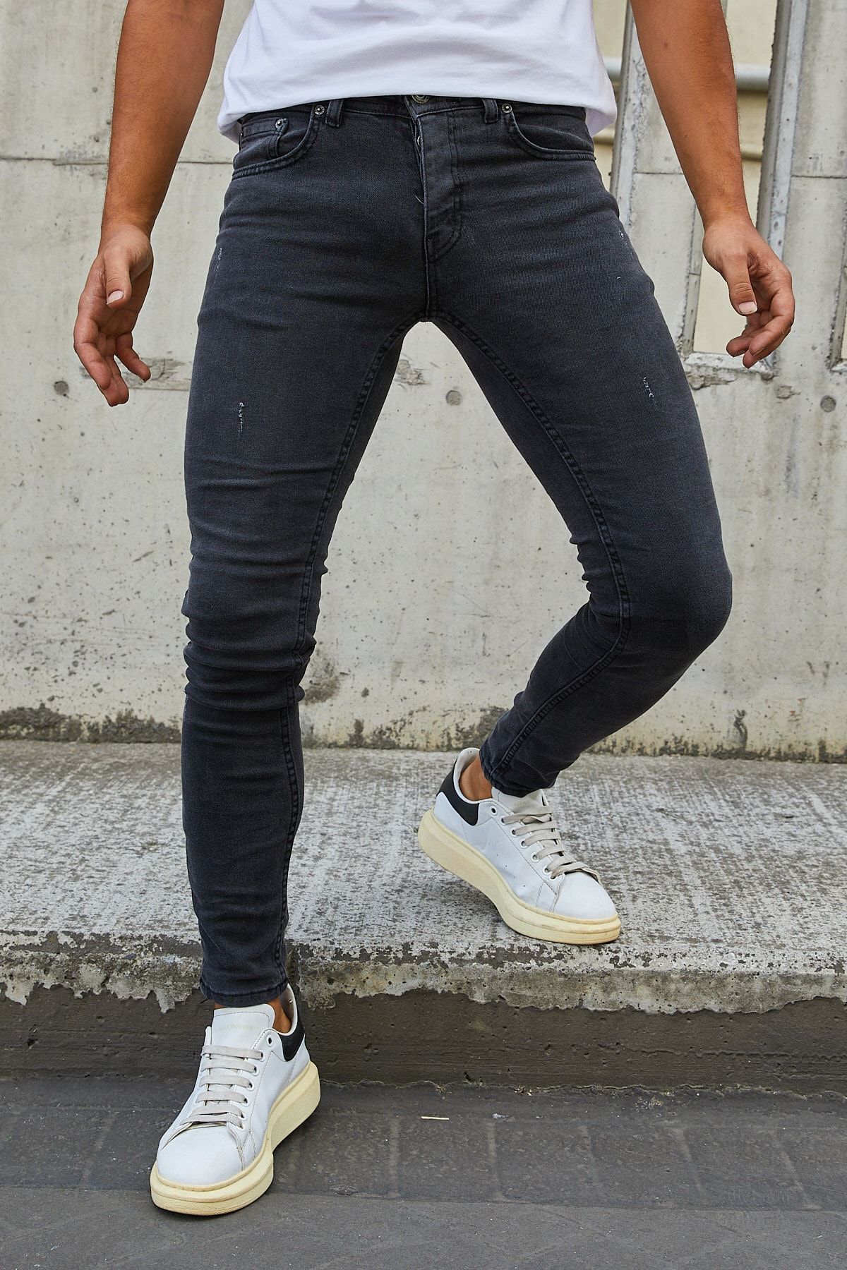 Mens raw on sale hem skinny jeans