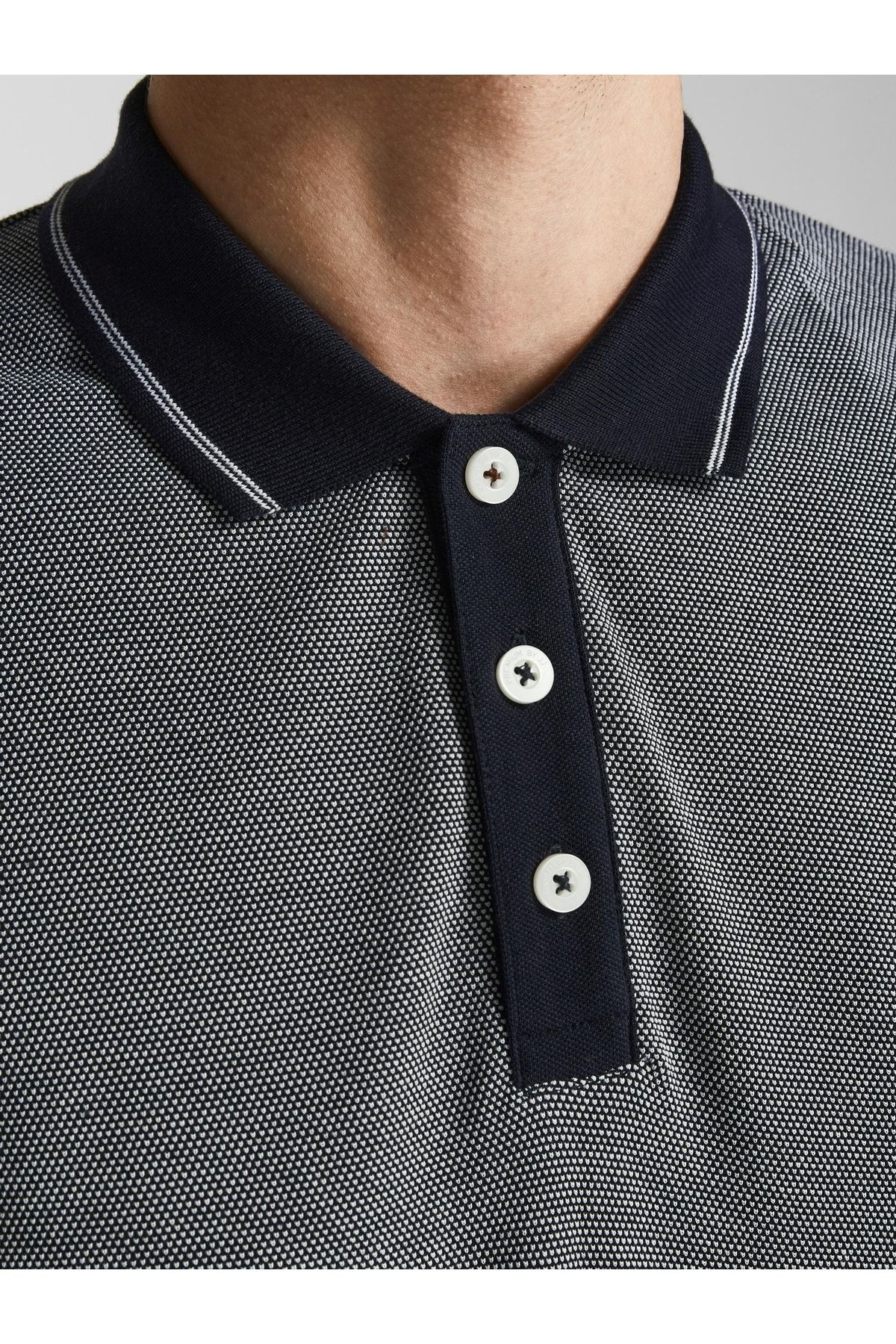 تی شرت آبی مردانه Jack & Jones تیشرت Bluwin Polo Ss Noos Navy Blue2 12169064-42 Jack & Jones