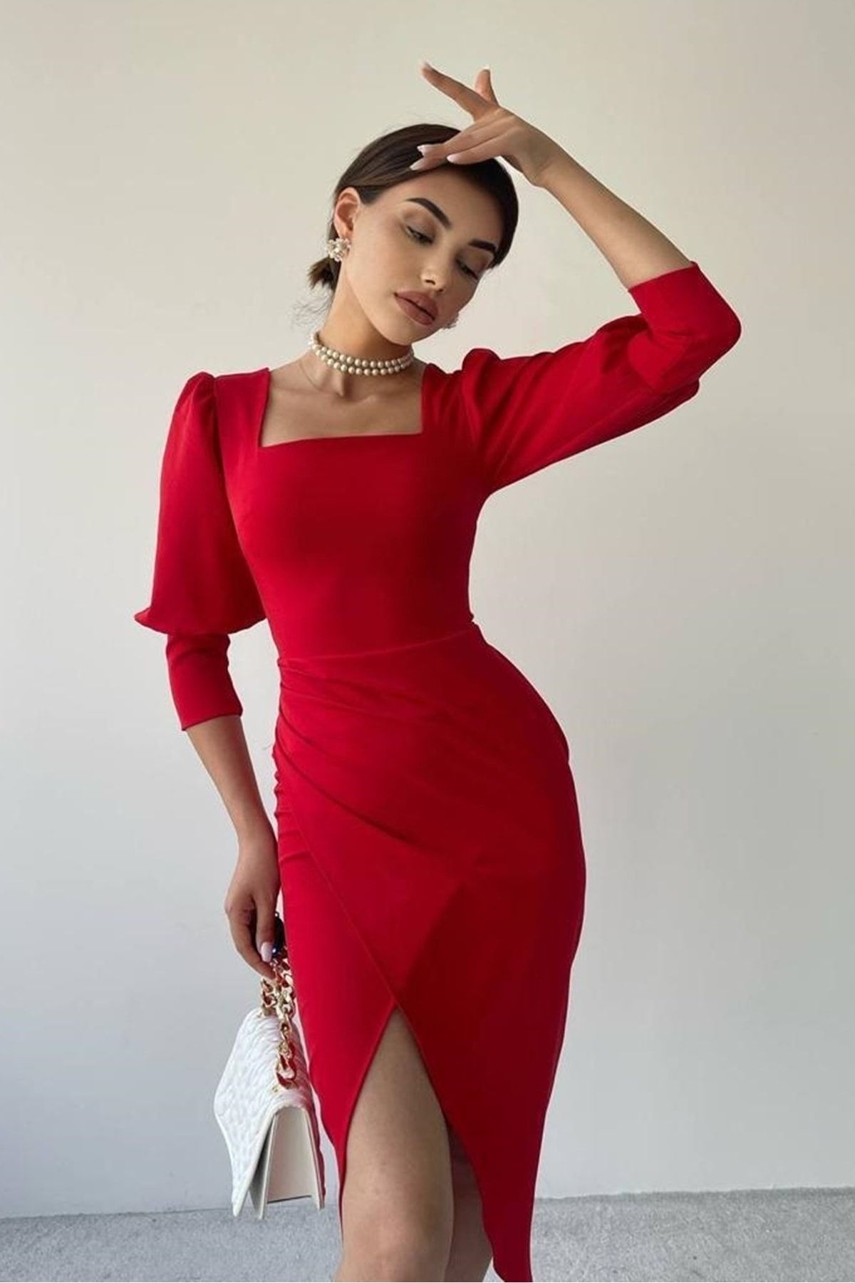 Stretchy deals red dress