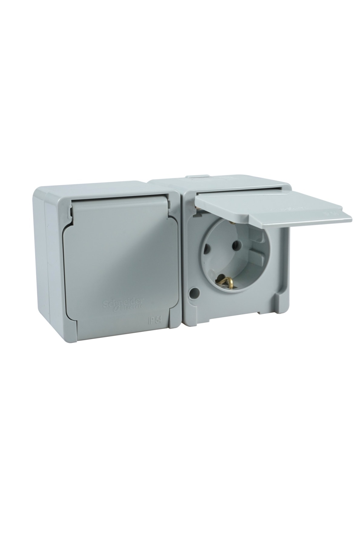 Nml7500133 Humid Grey Grounded Socket with Double Caps