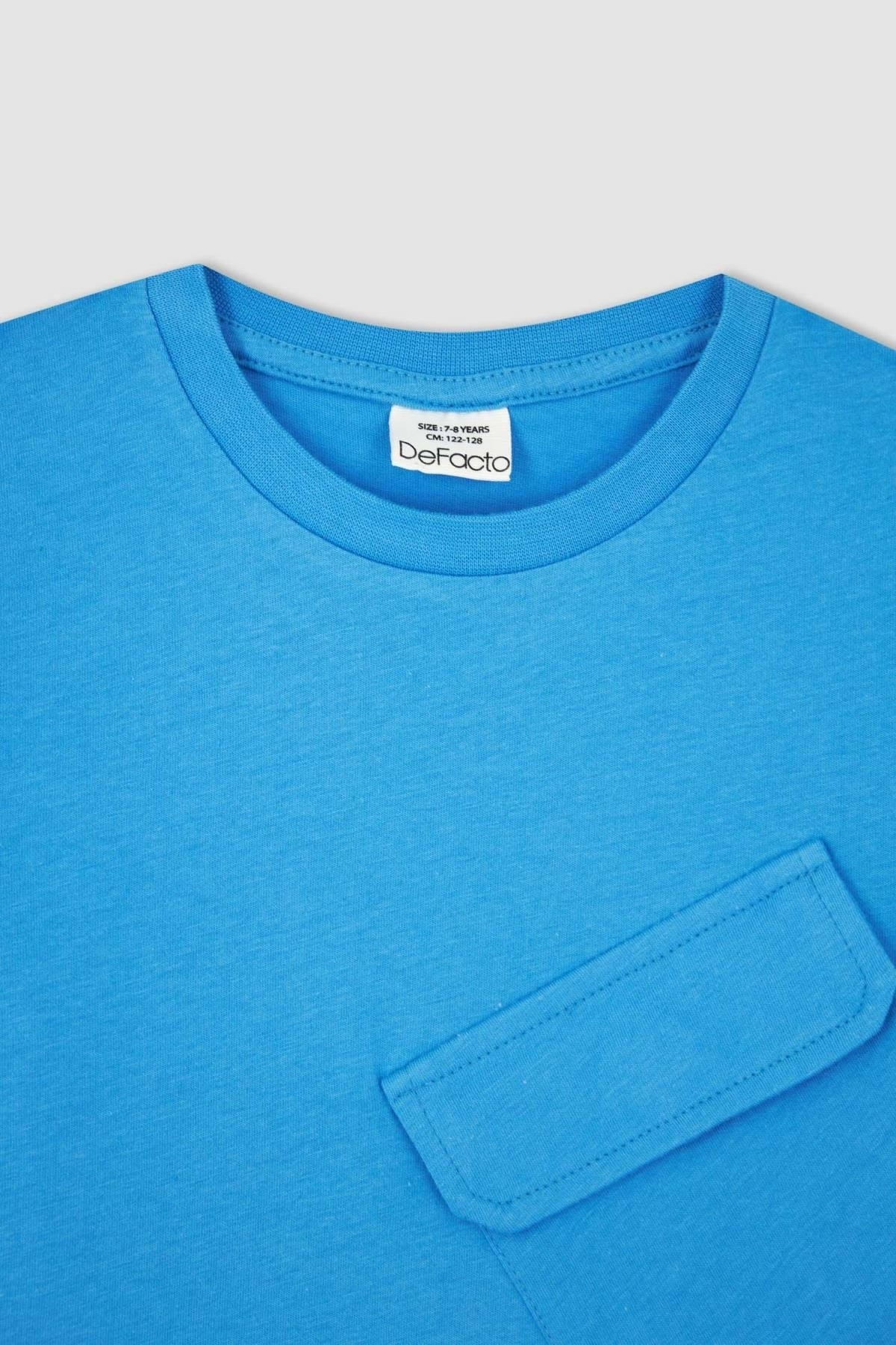 DeFacto T-Shirt Blau Regular Fit