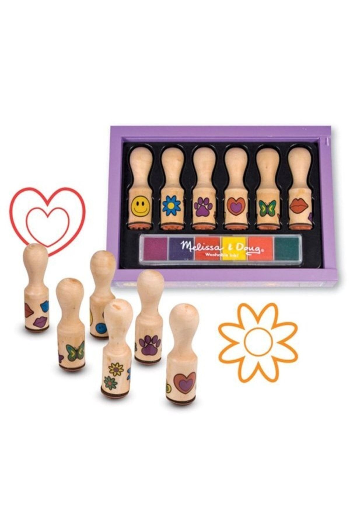 اسباب بازی های چوبی چند رنگ Melissa Doug مجموعه مهارت M D تمبر دسته ای مبارک Melissa & Doug