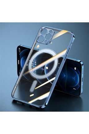Iphone 11 Pro Max Uyumlu Kılıf Kamera Korumalı Parlak Kenarlı Renkli Magsafe Şeffaf Silikon Magsafe11ProMAx